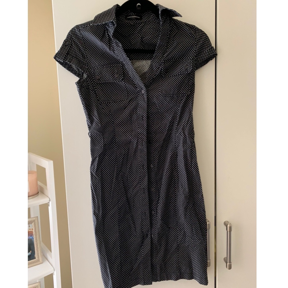 Express polka dot black dress